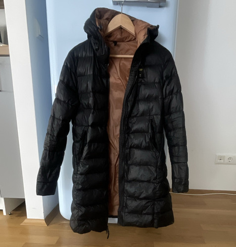 Blauer damen daunenmantel lang - blauer,